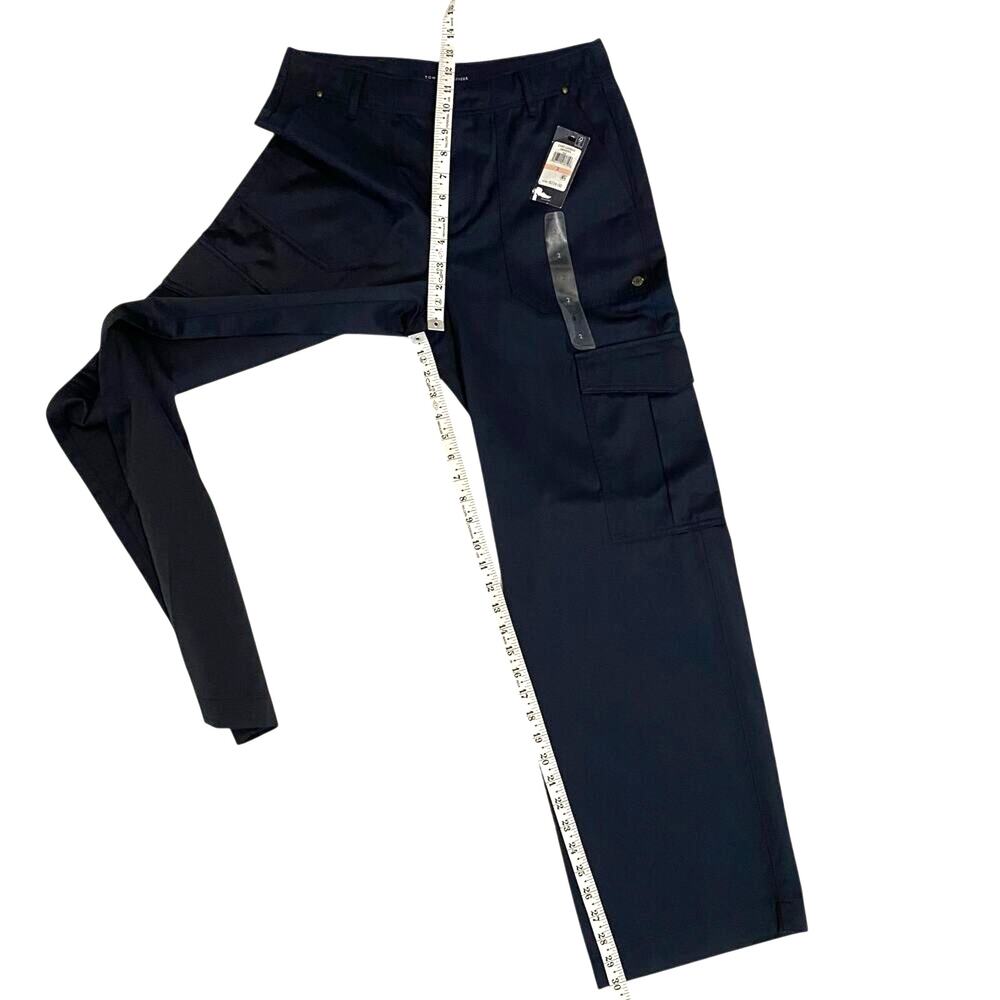Tommy Hilfiger Cargo Pants Womens 2 Oversized Navy Wide Leg Career Workwear NWT - Picture 4 of 9